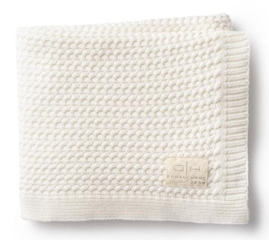 Domani Home Herringbone Cream Baby Blanket - Soft & Breathable Knit Blanket for Newborns, Infants & Toddlers - Perfect for Nursery, Stroller, Swaddling & Gift Giving