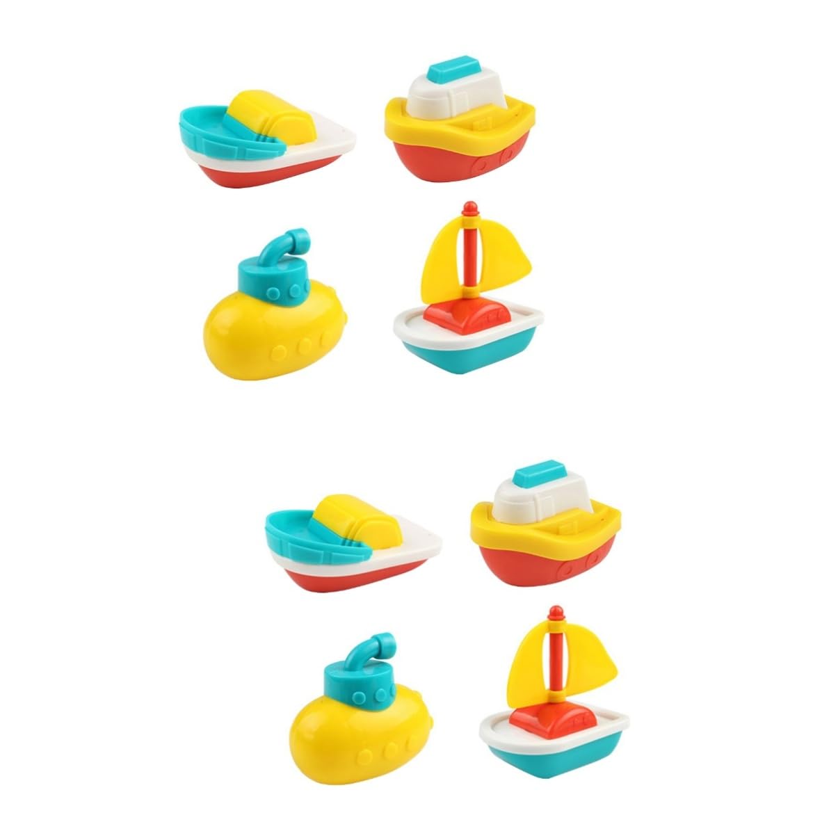 HEMOTON 8-Piece Boat Bath Toys Set for Toddlers & Kids - Fun Floating Bathtub Boats for Boys & Girls - Perfect for Bath Time Play, Pool Parties & Water Play Activities