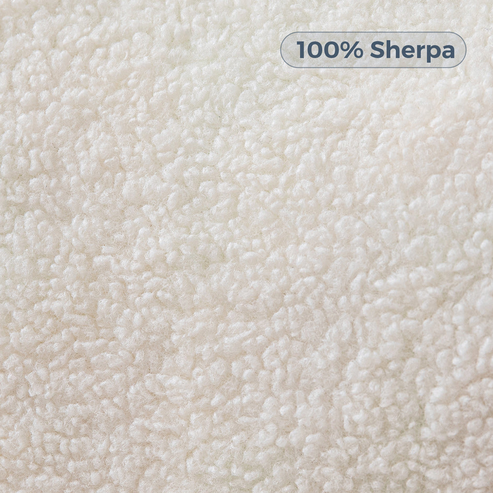 MAXYOYO Kids Sherpa Bean Bag Chair & Couch - Soft Plush Children's Room Furniture with Decorative Edges (White) - Perfect for Reading Nooks, Playrooms & Bedroom Relaxation