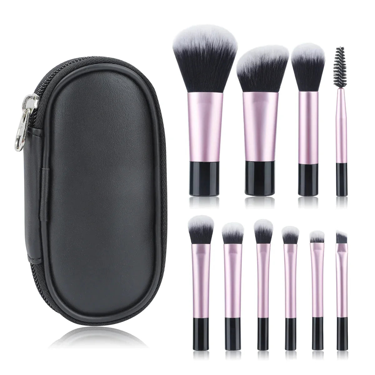 10-Piece Professional Makeup Brush Set - Soft Bristles for Foundation, Blending & Contouring - Perfect for Daily Makeup & Travel (Rose Gold)