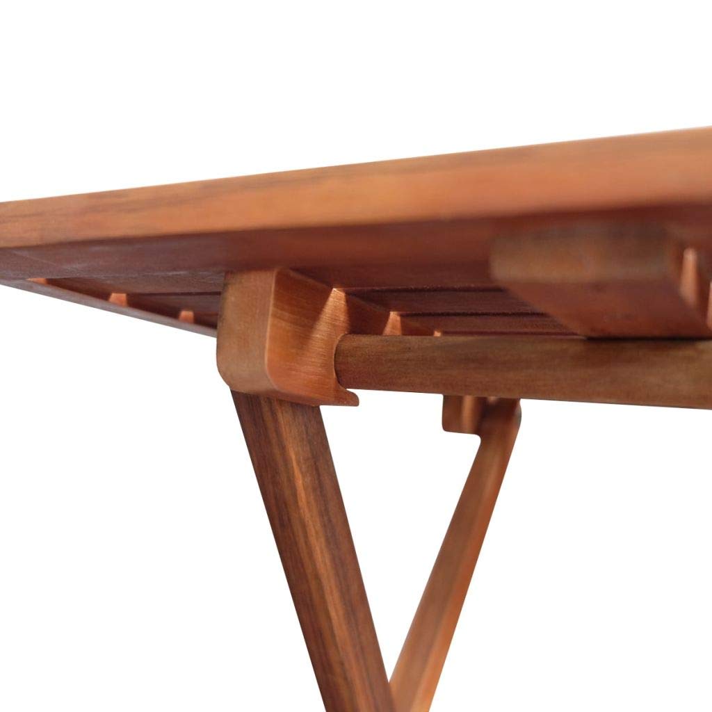 Foldable Acacia Wood Bistro Table - Outdoor Patio Side Table for Garden, Backyard & Balcony | Perfect for Coffee, Dining & Relaxing in Small Spaces