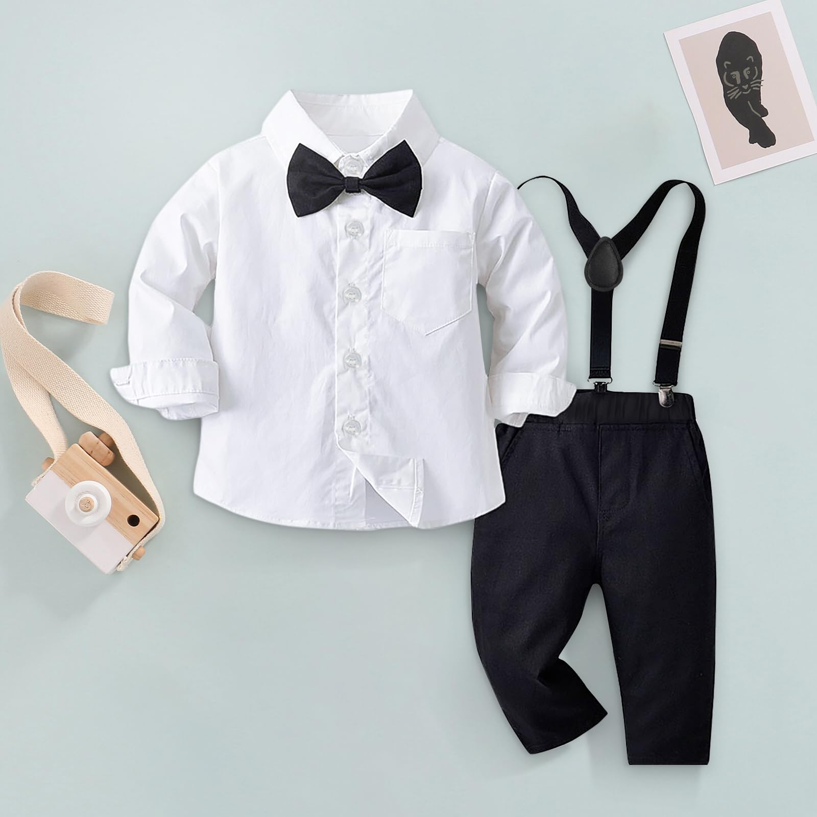 Baby Boy Tuxedo Outfit - Formal Infant Suit for Baptism, Christening & Special Occasions | Toddler Gentleman Dress Clothes for Weddings & Parties