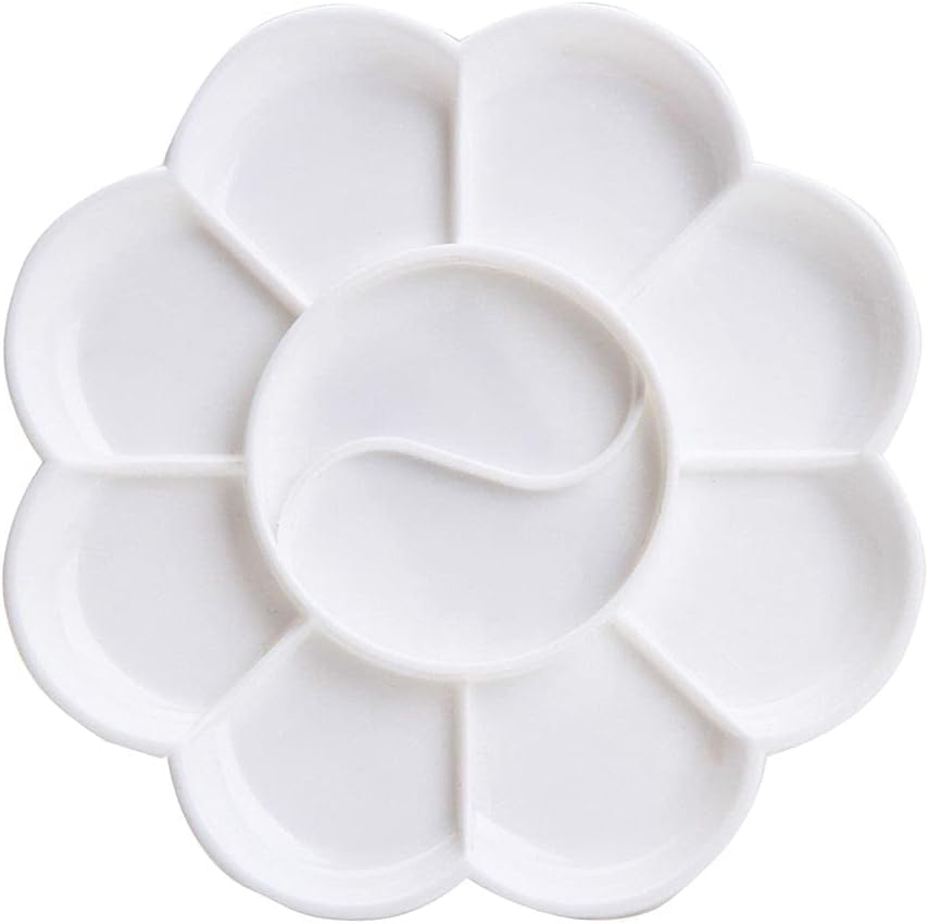 4.7 Inch White Plastic Paint Tray Palette for Kids - Easy to Clean, Non-Slip Paint Pallet with Mixing Cups - Perfect for Art Projects, DIY Crafts, and School Painting Activities