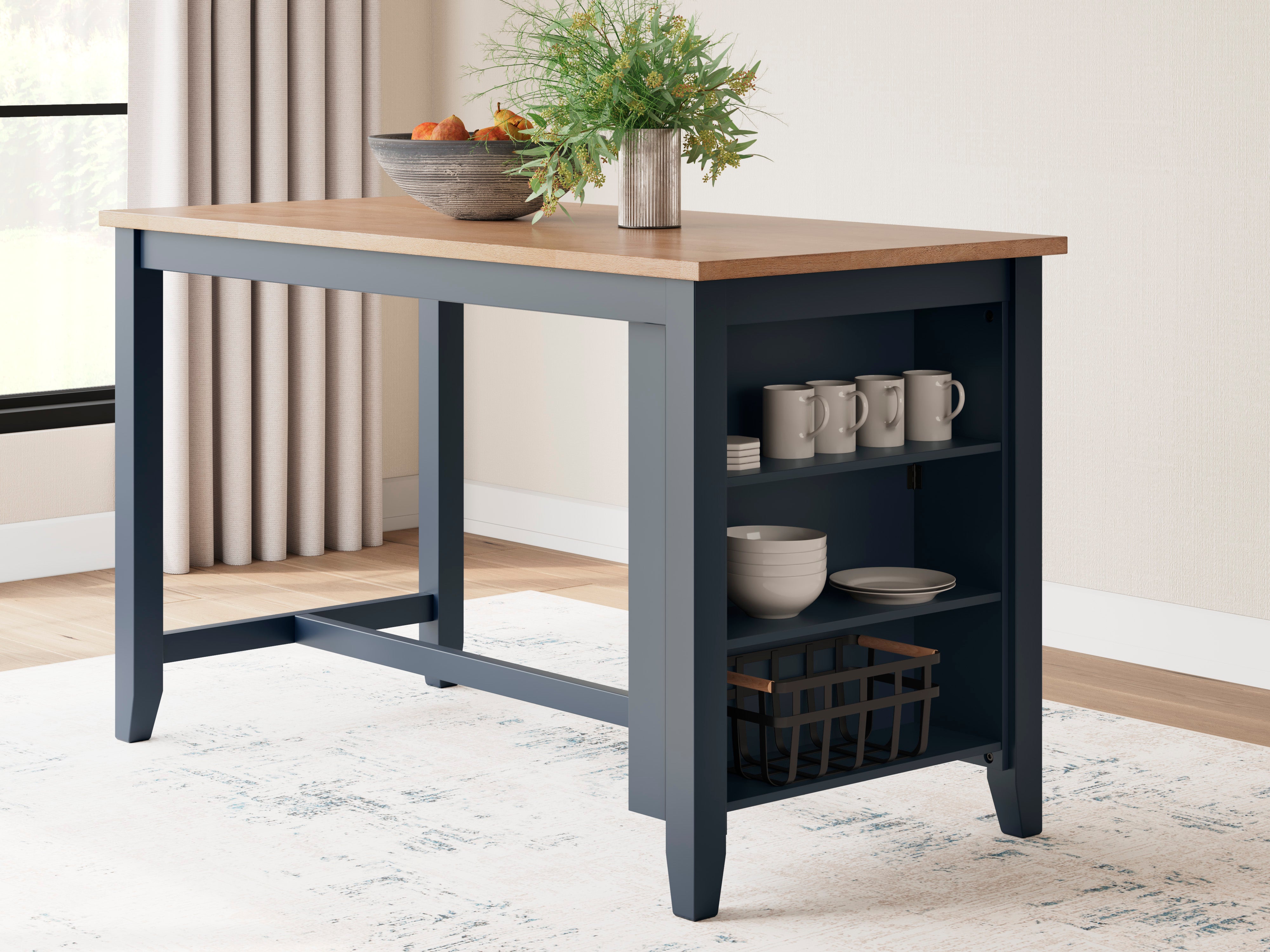 Georgina Counter Table - Stylish & Functional Kitchen Island for Small Spaces | Perfect for Dining, Food Prep & Extra Storage