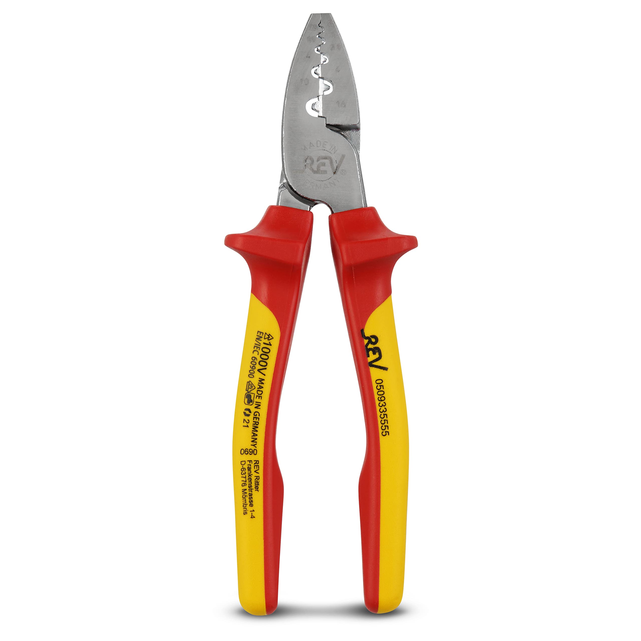 Ritter Ferrule Crimping Tool 16mm - Professional Wire Terminal Crimper for Electrical Connections - Perfect for DIY, Automotive, and Industrial Wiring Projects
