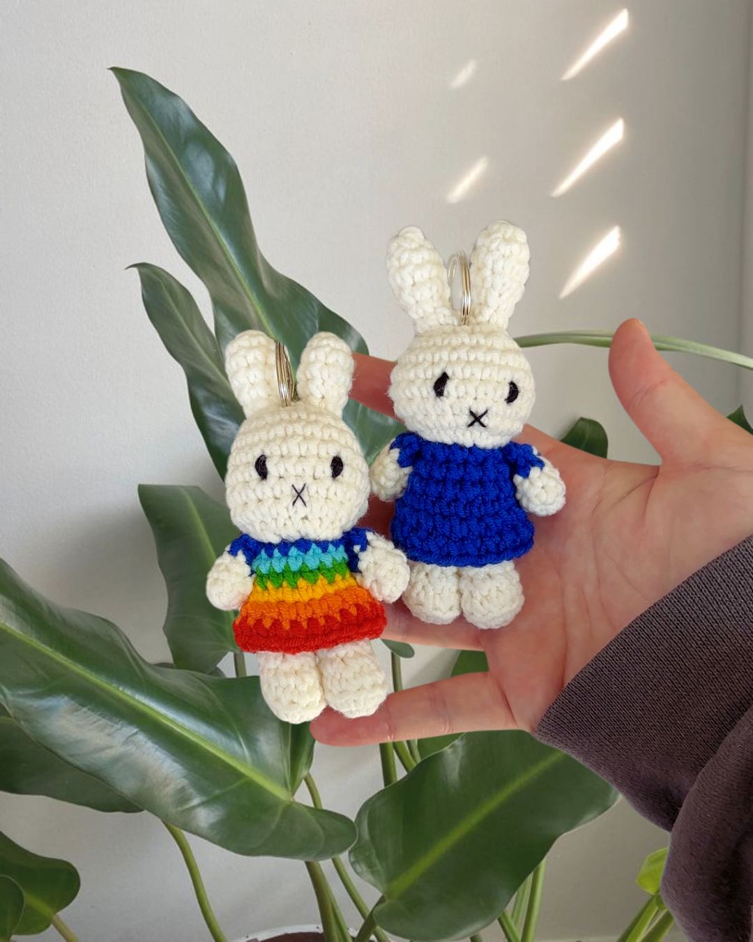 Handmade Miffy Crochet Keychain – Navy Blue Plush Bag Charm | Kawaii Cute Gift for Girls, Backpacks & Keys | Perfect for School, Travel & Everyday Use