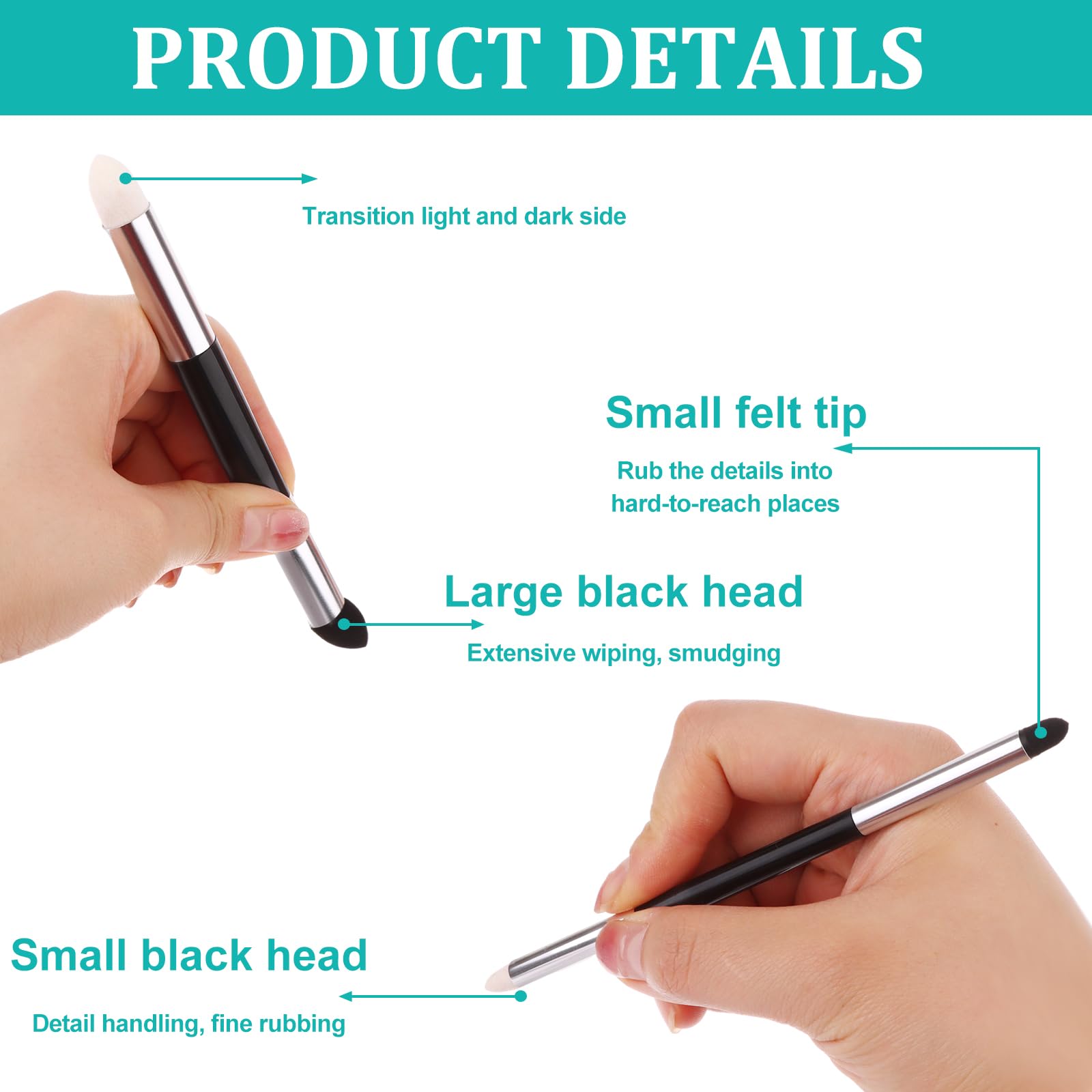 6Pcs Dual-Tip Blending Sponge Pens - Washable Reusable Art Blenders for Charcoal, Sketching & Powder Drawing - Perfect for Artists & Students - Ideal for Blending, Correcting & Detailing Artworks