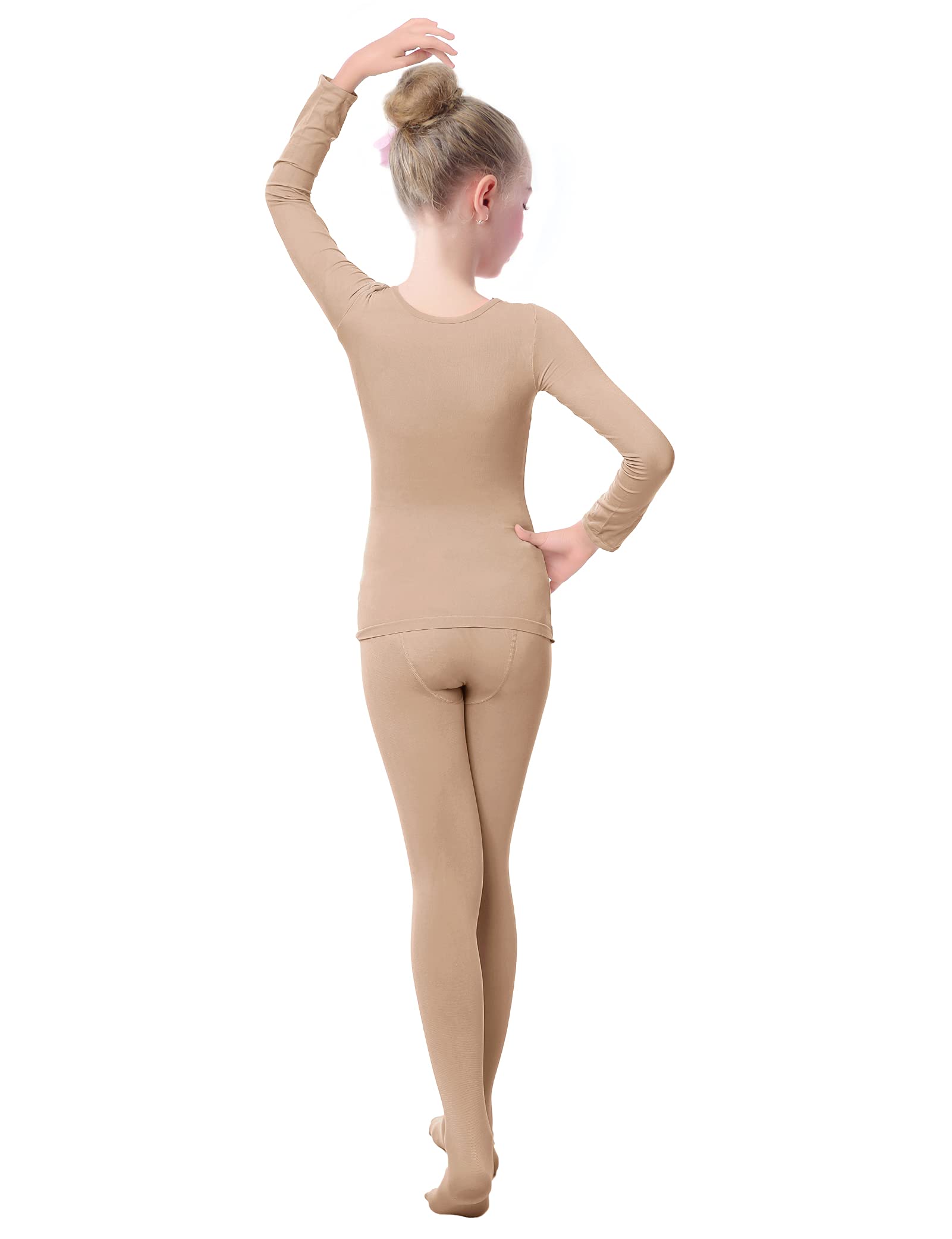 Girls Thermal Underwear Set - Long Sleeve Top & Pants for Kids - Winter Base Layer for Dance, Gymnastics & Cold Weather Activities