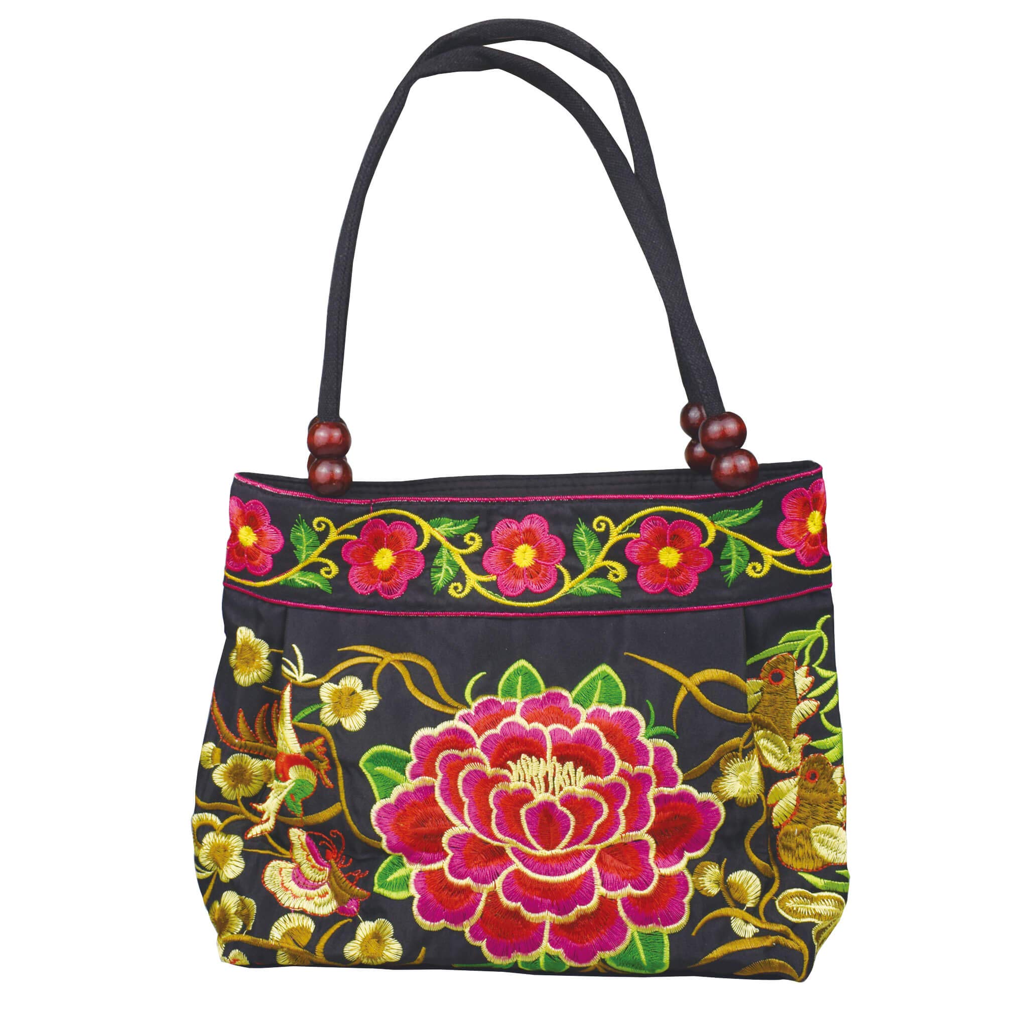 Vintage Embroidered Floral Hobo Tote Shoulder Bag for Women - Stylish Handbag for Casual Outings, Shopping & Travel Accessories