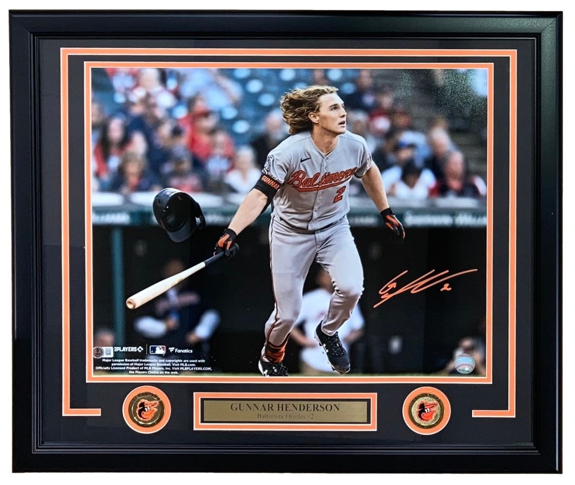 Authentic Gunnar Henderson Autographed 16x20 Framed Photo - Baltimore Orioles MLB Memorabilia - Perfect for Sports Fans, Collectors & Home/Office Decor