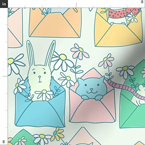 Premium Spoonflower Fabric - 'You Letters Snail Pen' Printed Soft Minky Fabric by The Yard for Sewing Baby Blankets, Quilt Backing & Plush Projects - Perfect for Nursery Decor, DIY Baby Gifts & Cozy Home Textiles