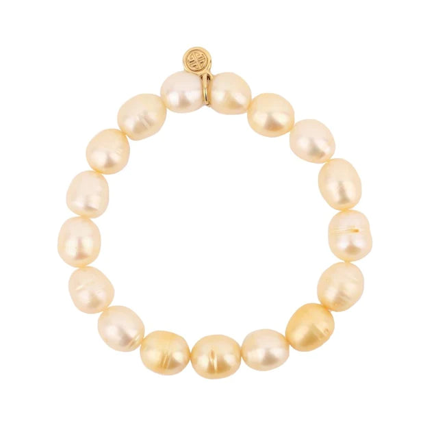 BuDhaGirl Gold Baroque Pearl Bracelet for Women - Elegant Handmade Jewelry Gift for Birthday, Anniversary & Special Occasions