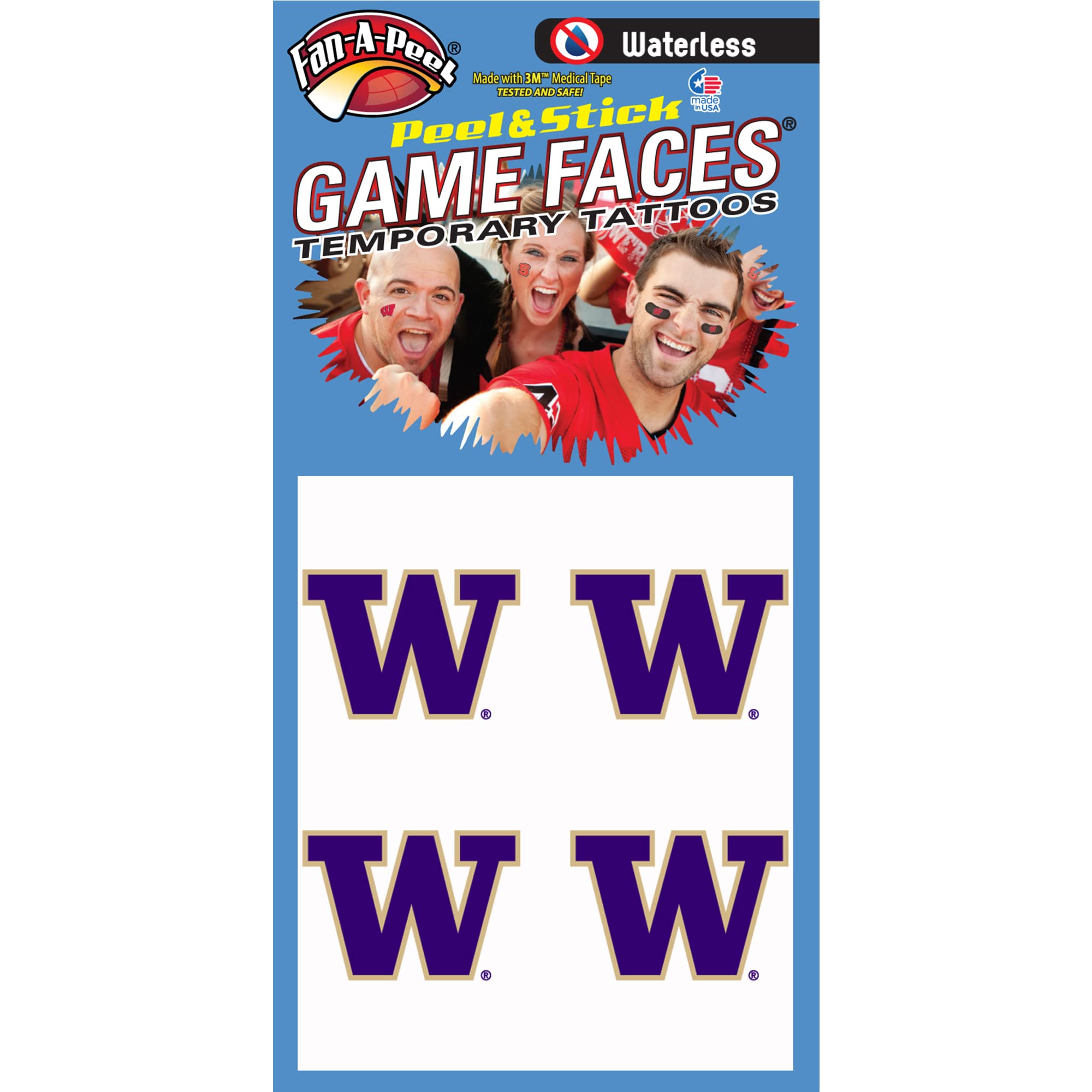 Washington Waterless Temporary Tattoos - Hypoallergenic Peel & Stick Waterproof Fake Tattoos for Kids & Adults - Officially Licensed - Perfect for Parties, Halloween & Costume Events