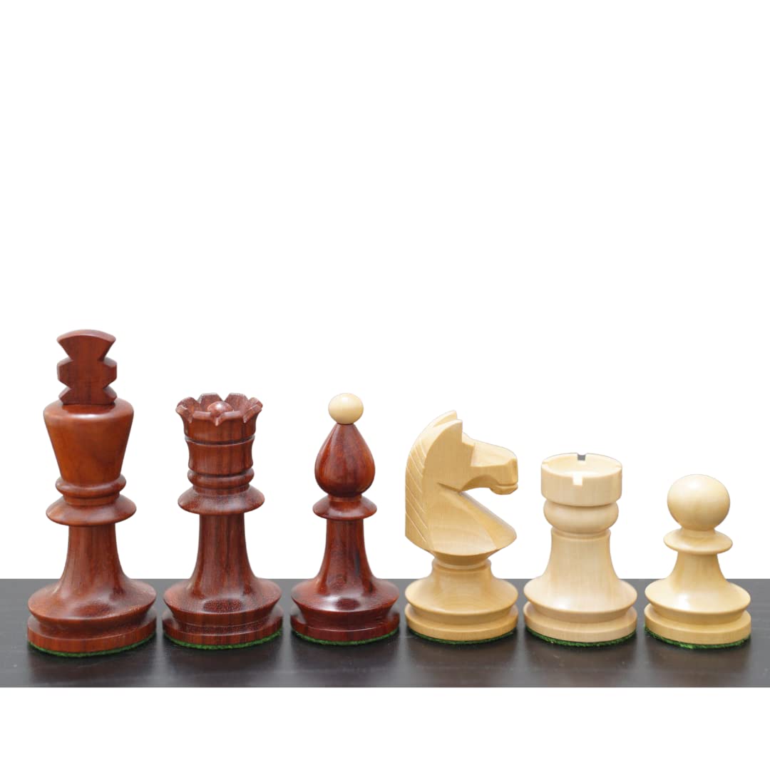 Handmade Wooden Chess Pieces Set - Reproduced Romanian Hungarian National Tournament Weighted Chess, King 3.9 Inch, African Padauk | Unique Gift for Chess Lovers & Collectors | Perfect for Tournaments, Home Decor, and Strategy Game Nights