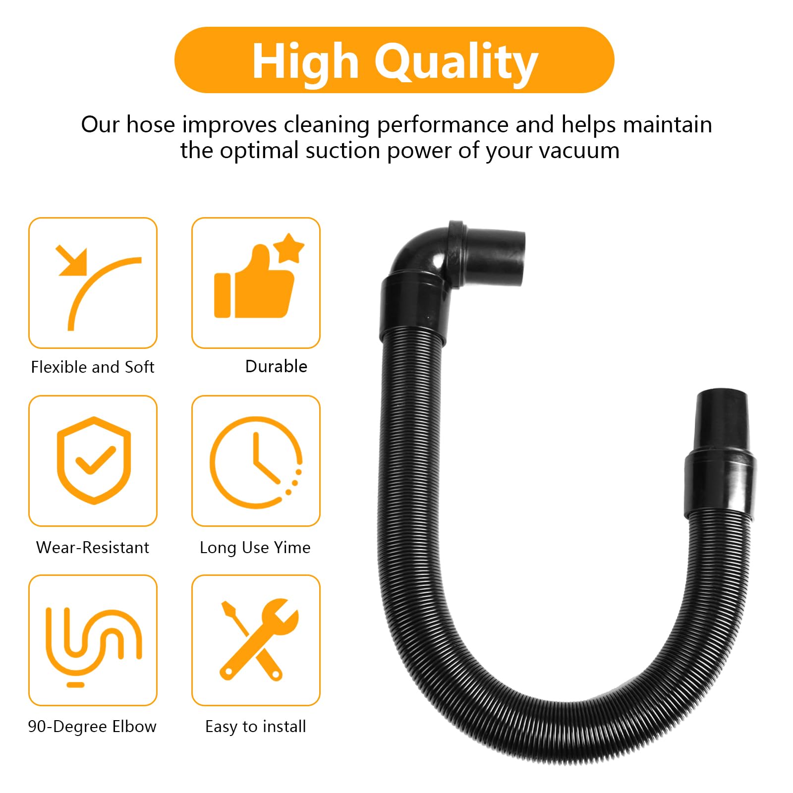 103048 Anti-Static Backpack Vacuum Hose Replacement - 1.5 Inch Cuffs Compatible with ProTeam, Super Coach, Mode 6 & More | Static-Free Cleaning for Offices, Schools & Commercial Spaces