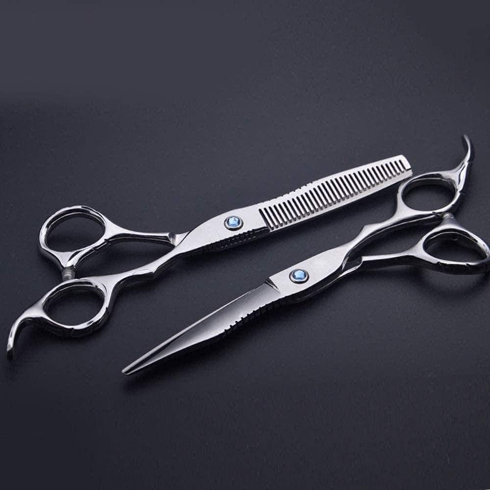 Professional 6.0 Inch Barber Scissors Set - Blue Diamond Hair Cutting Shears for Stylists & Salon Use | Precision Hairdressing Tools for Men's & Women's Haircuts, Trimming & Styling