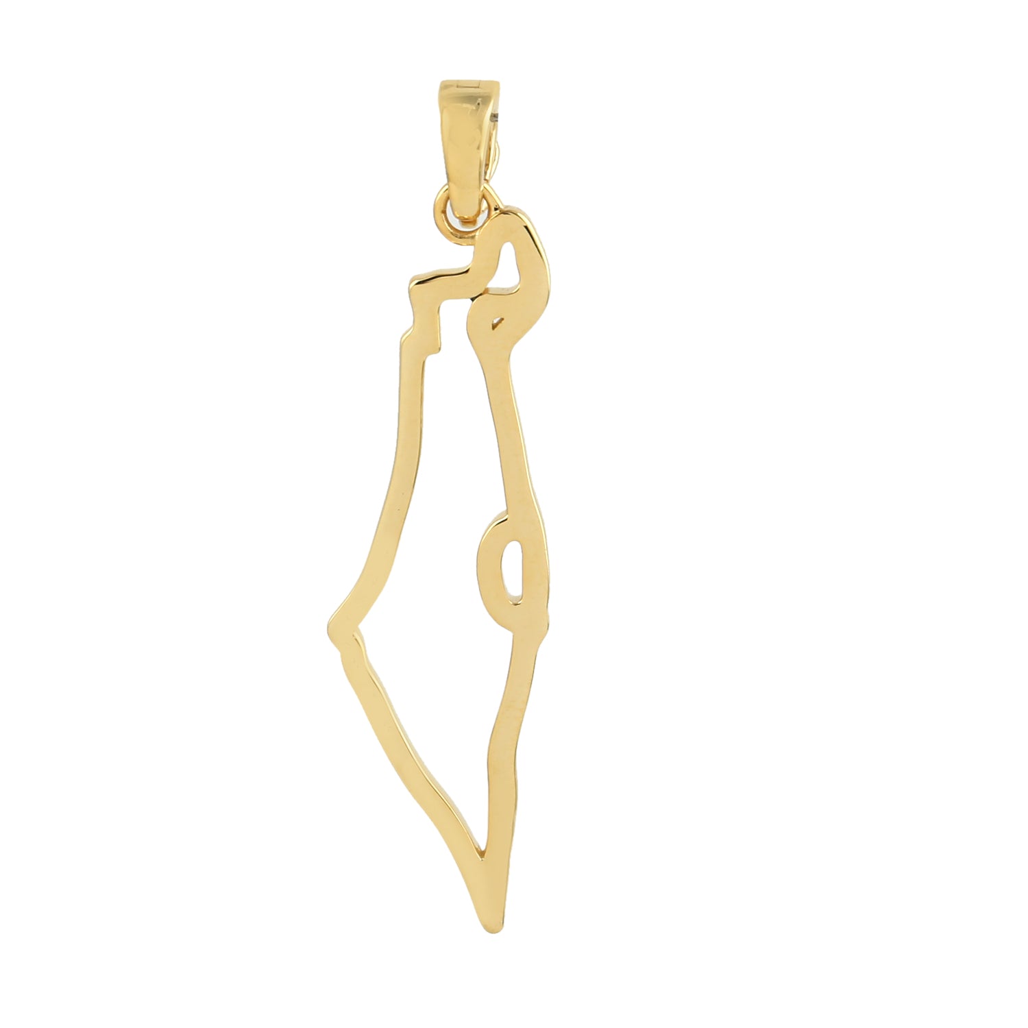 14K Yellow Gold Israel Map Pendant Necklace - Elegant Jewelry Gift for Women, Men - Perfect for Hanukkah, Bar Mitzvah, Jewish Holidays & Travel Souvenirs