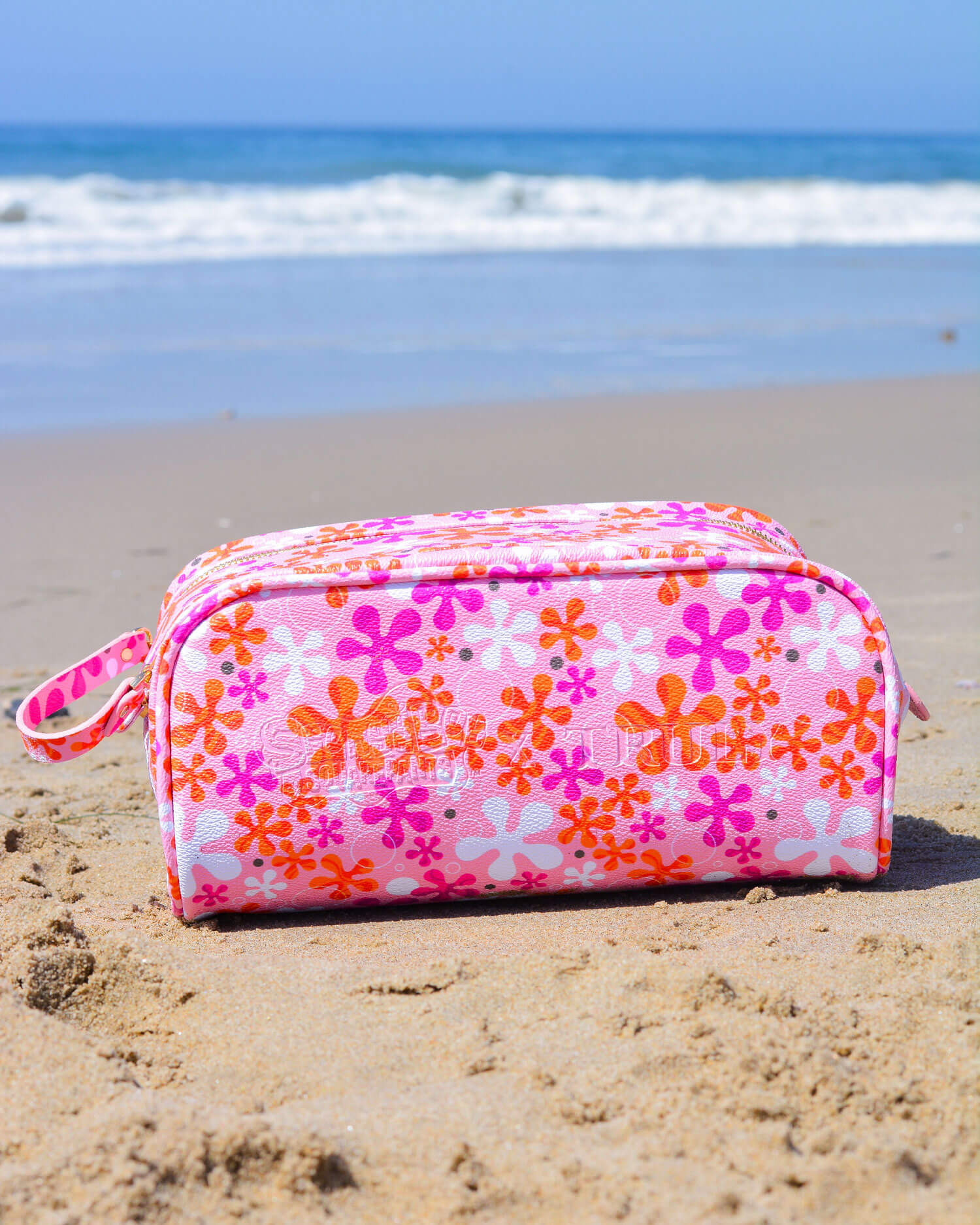 SpongeBob SquarePants Floral Print Makeup Vanity Case - Perfect for Travel, Cosmetics Storage & Kids Birthday Gifts