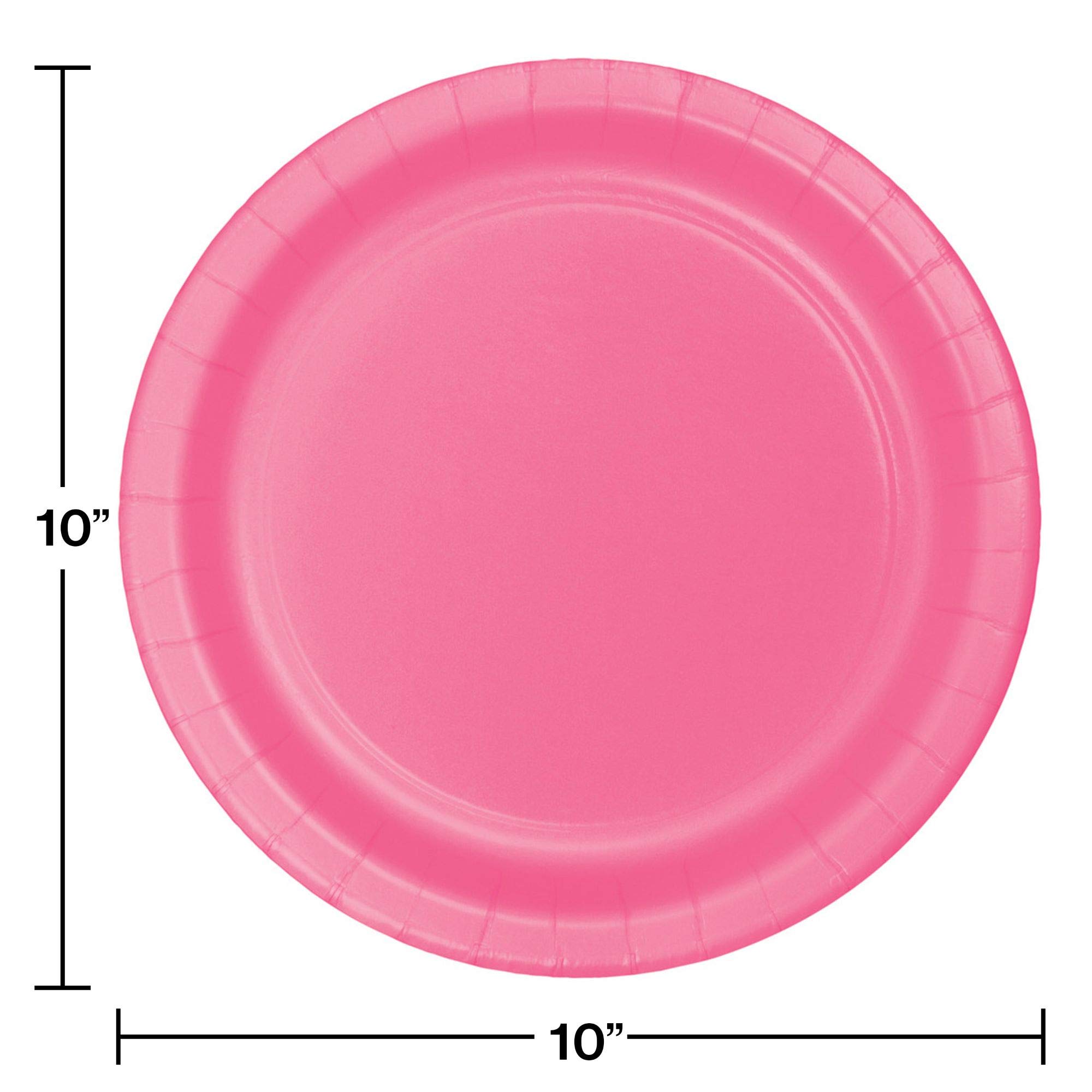 240 Pack Candy Pink Disposable Paper Plates 10 Inch - Elegant Party Dinnerware for Birthday, Wedding, Banquet & Holiday Celebrations