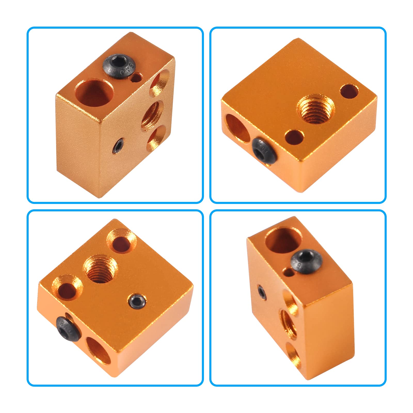 Aokin 3D Printer Heat Break Kit - Stainless Steel Throat, Aluminum Heater Block & Silicone Sock for Creality Ender 3/3 Pro/3 V2/5/5 Pro, CR-10/10S | High-Temp Replacement Parts | Perfect for DIY 3D Printing & Maintenance