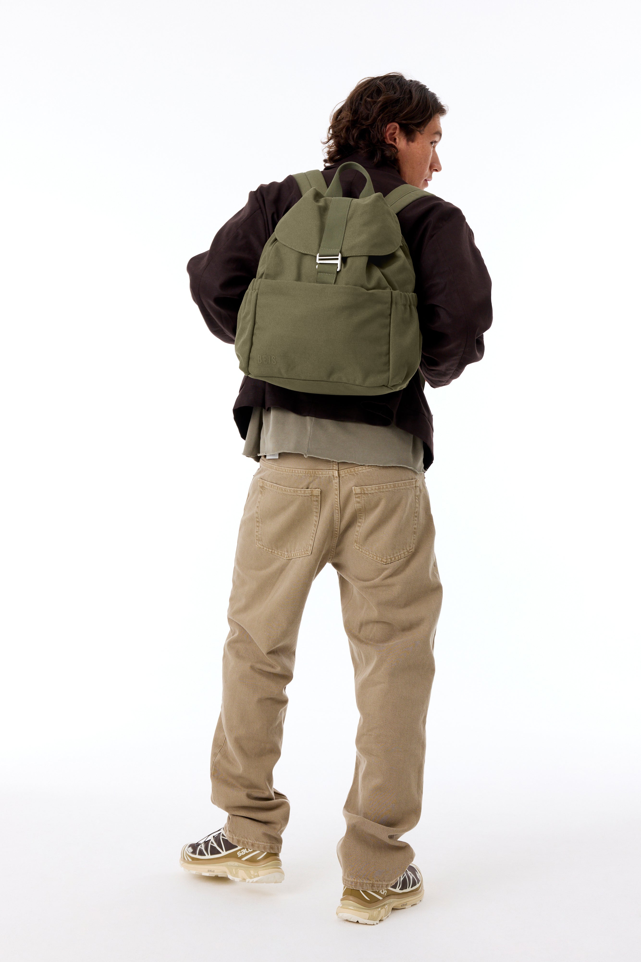 Durable Olive Green Rucksack Backpack for Hiking, Travel & Outdoor Adventures | Waterproof & Lightweight