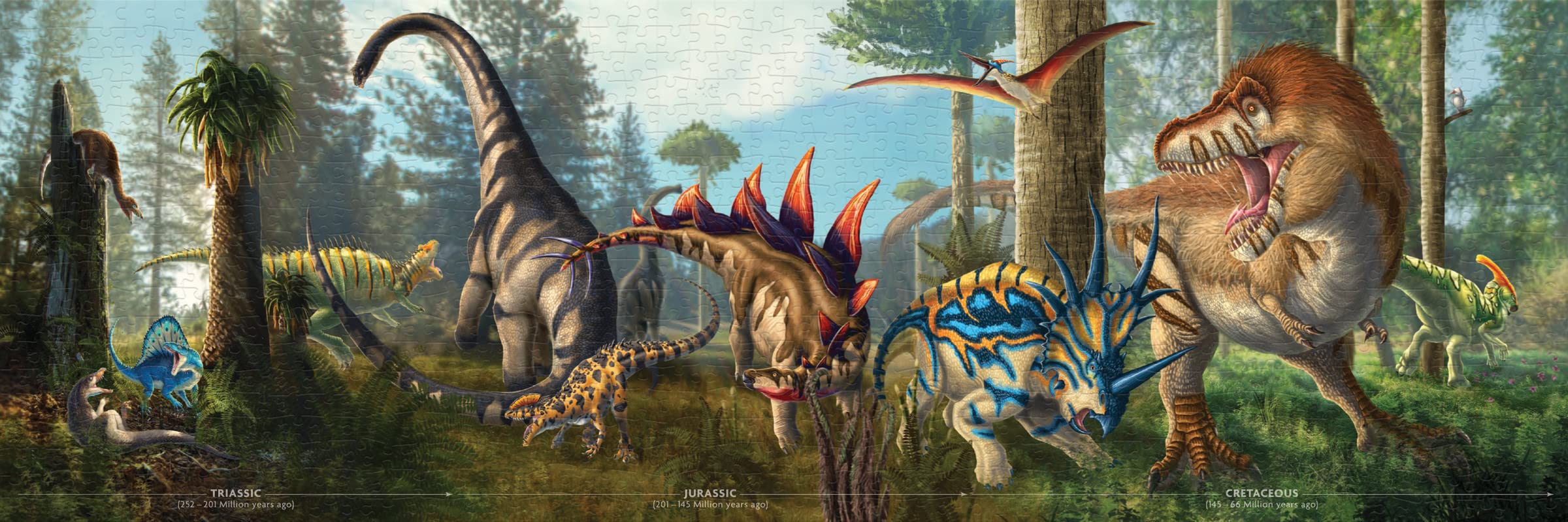 Dinosaur Jigsaw Puzzle 1000 Pieces for Adults & Kids - Includes Mini Poster with Puzzle Art - Perfect for Family Game Night & Educational Fun