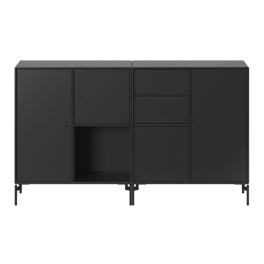Modern Couple Sideboard with Sturdy Wooden Legs - Stylish Storage Cabinet for Living Room, Bedroom, or Entryway