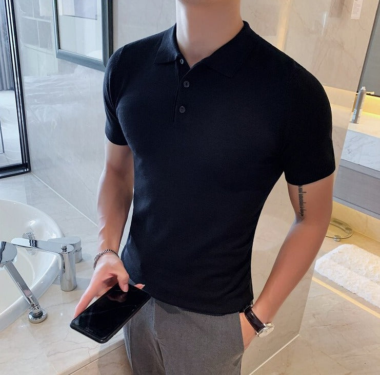 Men's Summer Cotton Short Sleeve Polo Shirt - Breathable Casual Tee for Outdoor Activities, Golf & Travel