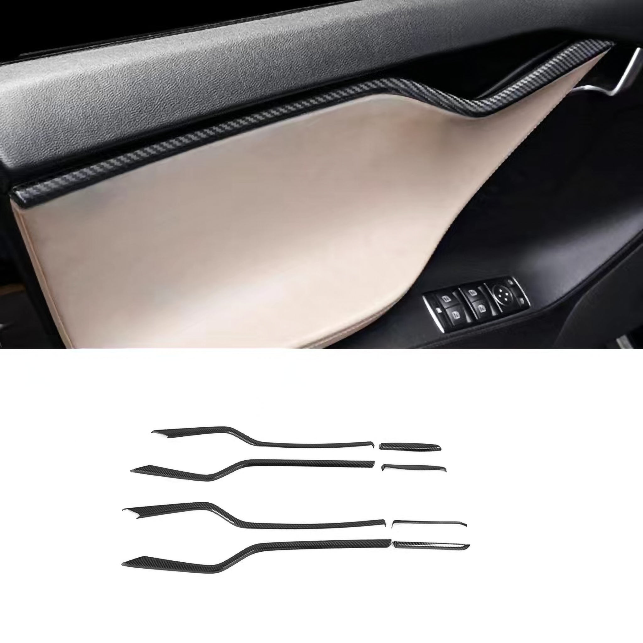 Premium Interior Door Trim for Tesla Model S (2012-2021) | Pre-Refresh Model S Door Panel Upgrade | Perfect Fit for Luxury Car Interior Enhancement