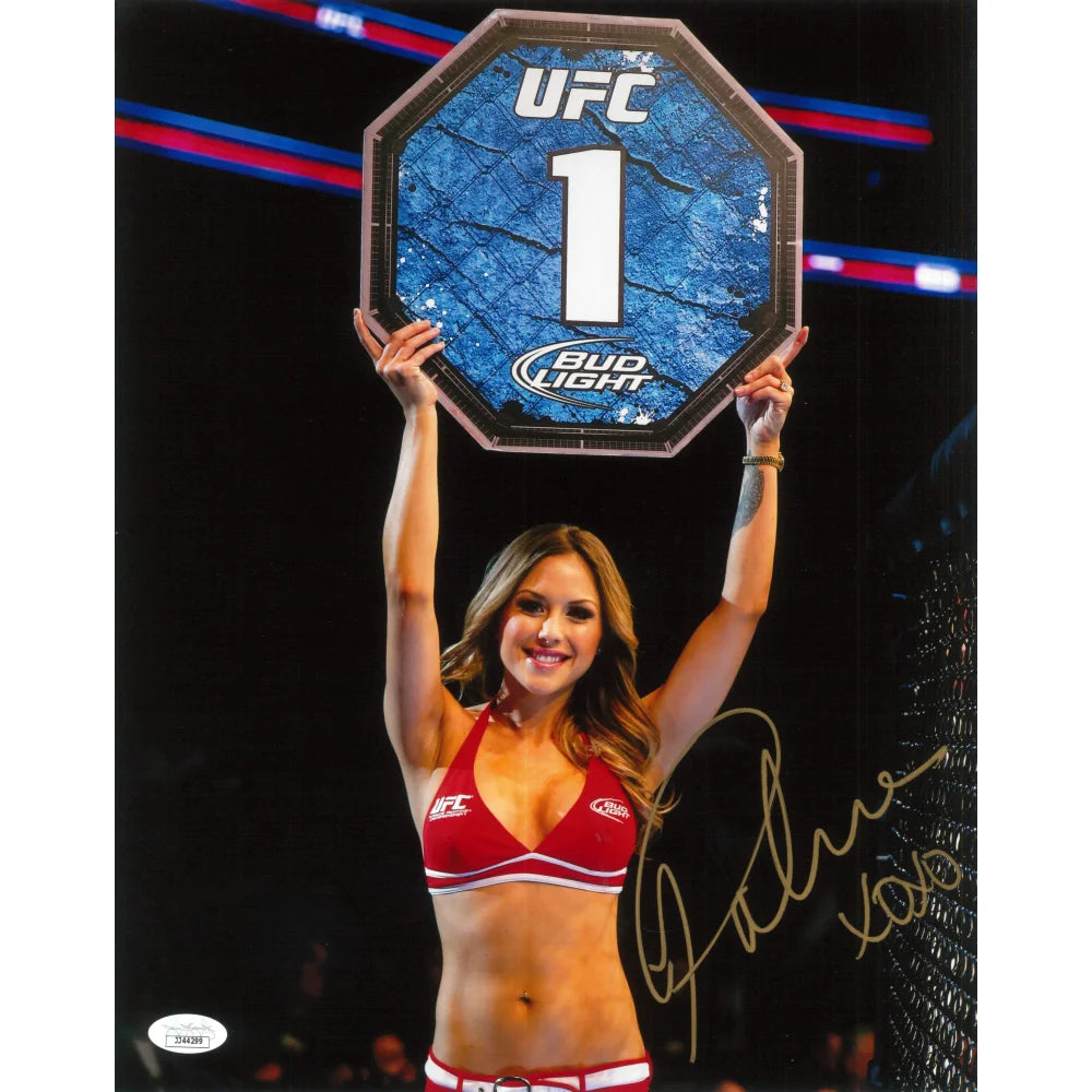 Brittney Palmer Hand Signed 11x14 Photo with JSA COA - UFC Ring Girl Autographed Collectible - Perfect for UFC Fans, Sports Memorabilia Collections & Wall Decor