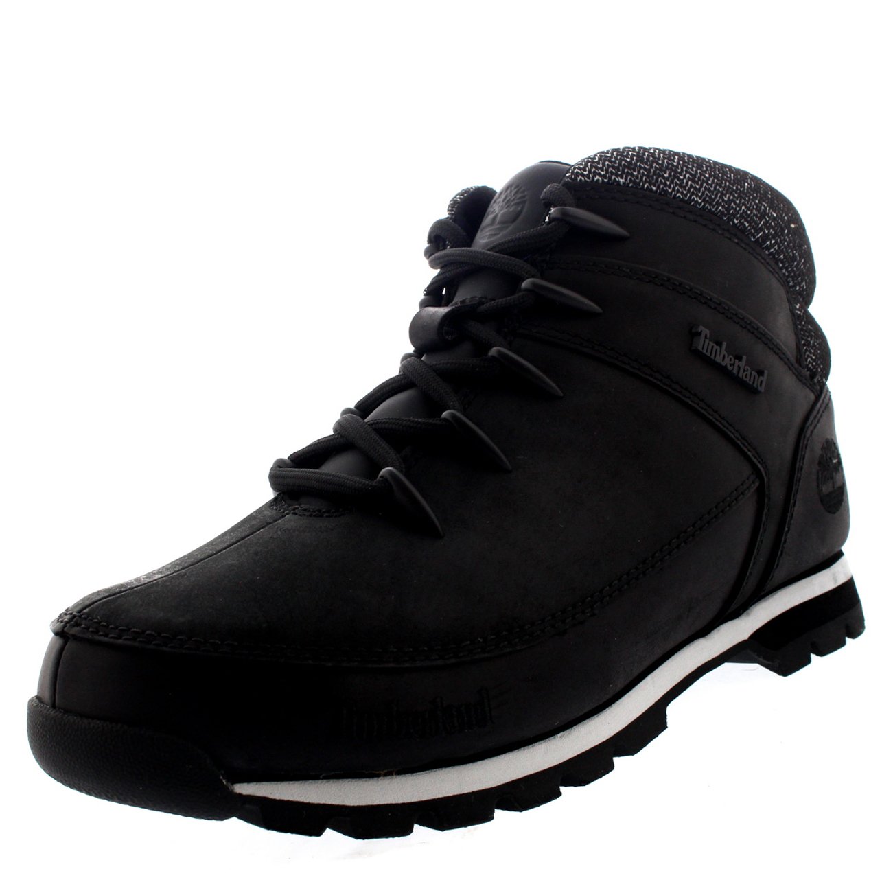 Timberland Men's Euro Sprint Waterproof Hiking Boots - Black Size 7 | Durable Outdoor Work & Hiking Shoes for Men | Perfect for Trail Walking, Camping & Construction Work