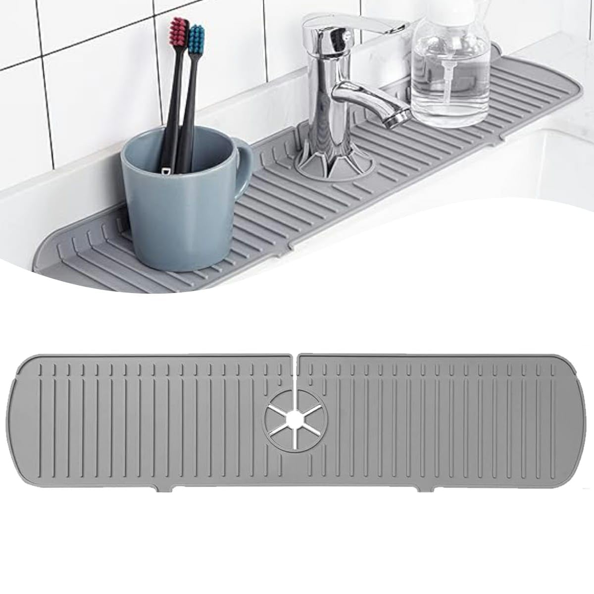 Non-Slip Silicone Faucet Mat for Kitchen Sink - 24