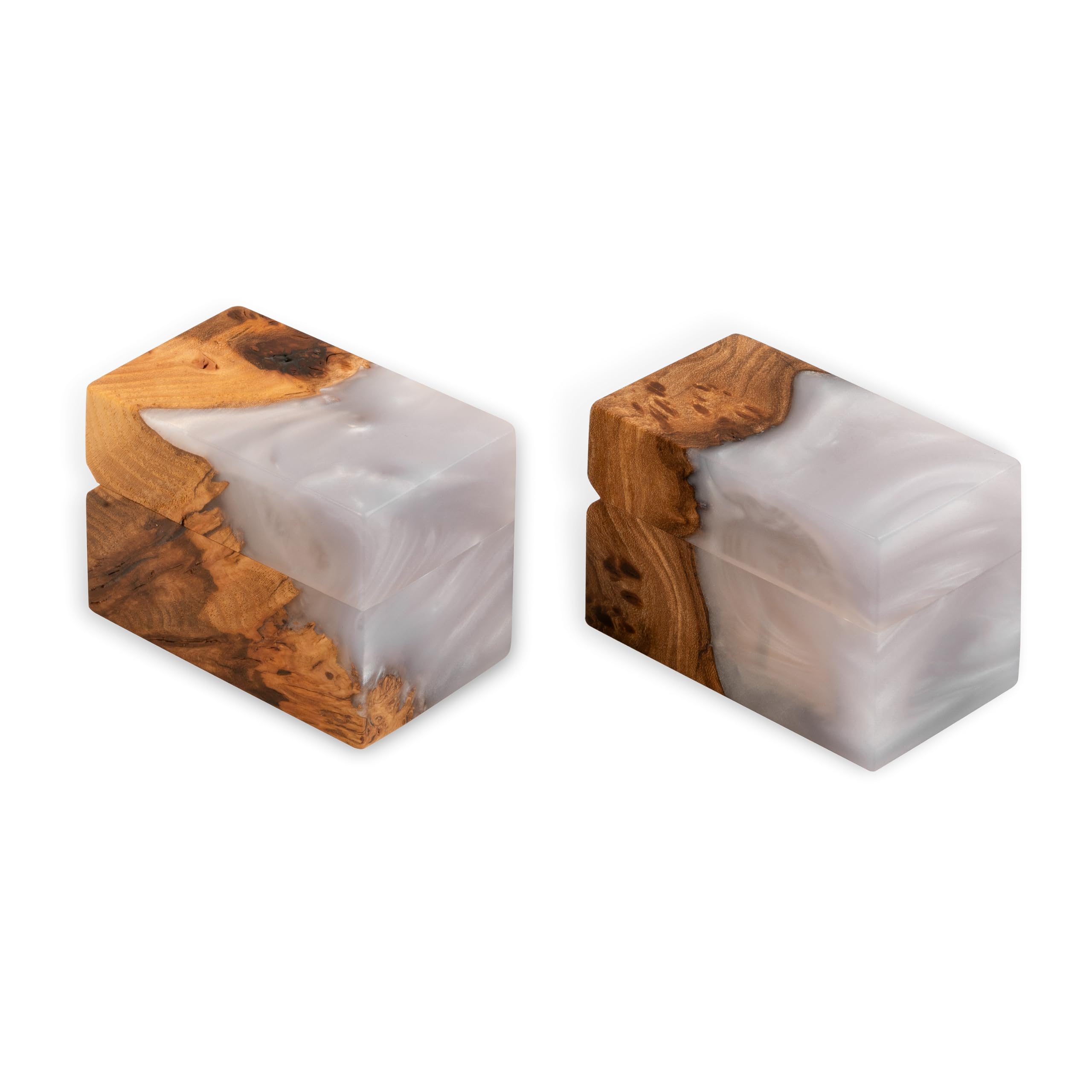 Exquisite Handcrafted Wooden Engagement Ring Bearer Box - Unique Proposal Ring Box for Wedding Day - Double Ring Holder for Women & Men - Perfect Engagement Gift & Ring Display (White, Accord Style) | Ideal for Wedding Proposals, Vow Renewals & Romantic Surprises