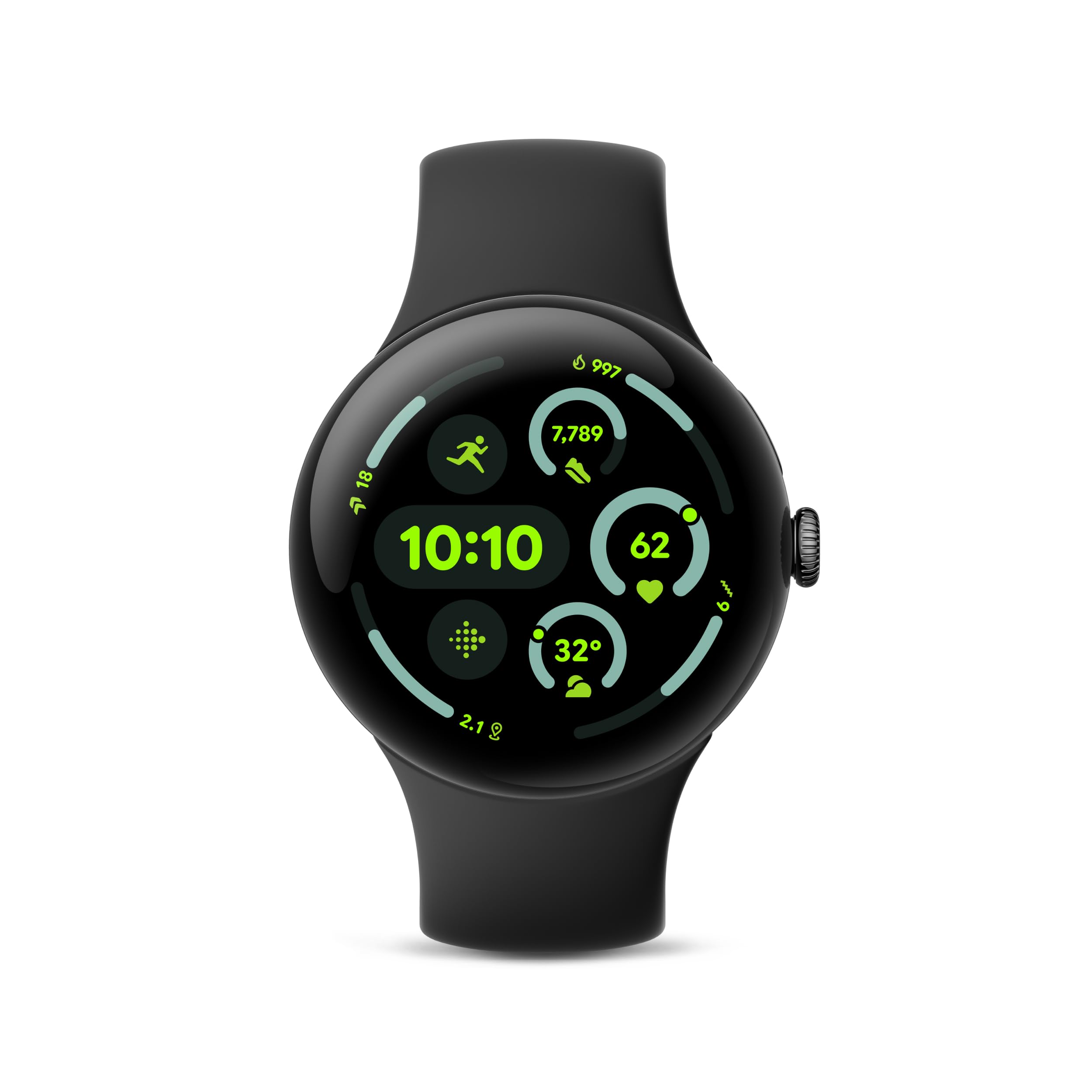 Google Pixel Watch 3 (45mm) - Latest Android Smartwatch with Heart Rate Monitor, Fitbit Running Features & 24-Hour Battery - Matte Black Aluminum Case with Obsidian Band (LTE Version) - Perfect for Fitness Tracking, Running Workouts & Daily Activity Monitoring