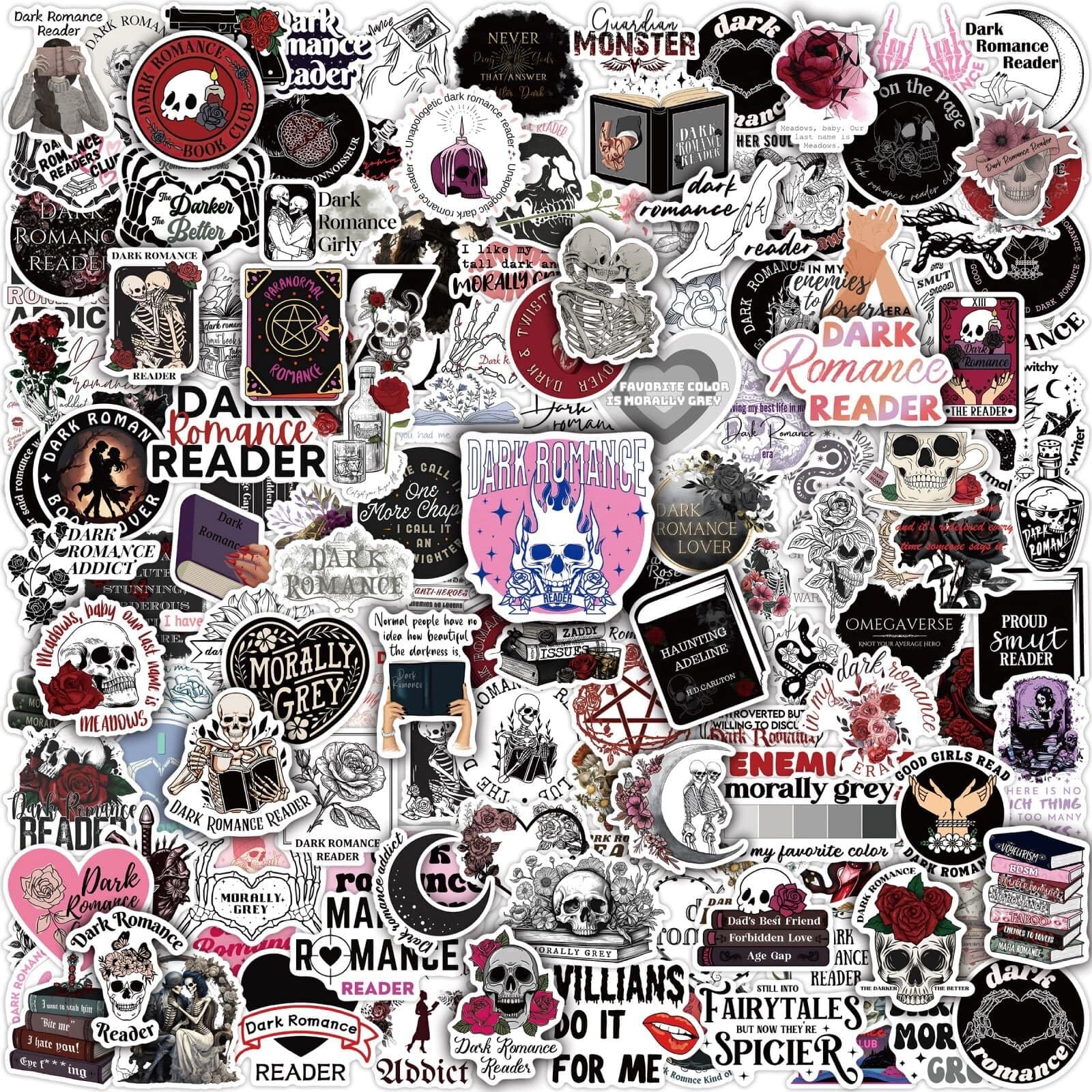 152 PCS Dark Romance Book Stickers for Kindle & Laptop - Aesthetic Spicy Booktok Reading Stickers for Kindle Case, Water Bottles, Journals - Perfect Bookish Gifts for Adult Book Lovers - Great for Reading Accessories, Planner Decor & Gift Giving