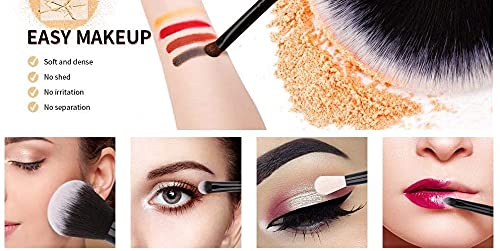 Premium 5-Piece Professional Makeup Brush Set with Beauty Blender Sponge - Synthetic Kabuki Foundation Blush Eyeshadow Brushes for Flawless Makeup Application - Perfect for Daily Use, Travel & Professional Makeup Artists