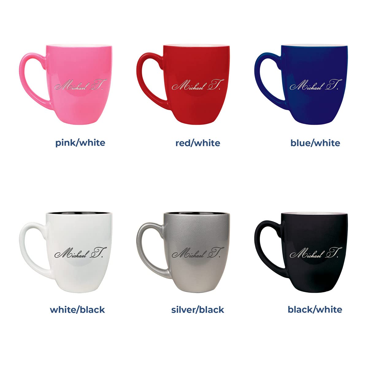 Personalized 16 oz Bistro Ceramic Coffee Mug - Custom Name Coffee Cup for Office, Home & Gifts | Unique Ceramic Mug for Tea, Hot Chocolate & Beverages