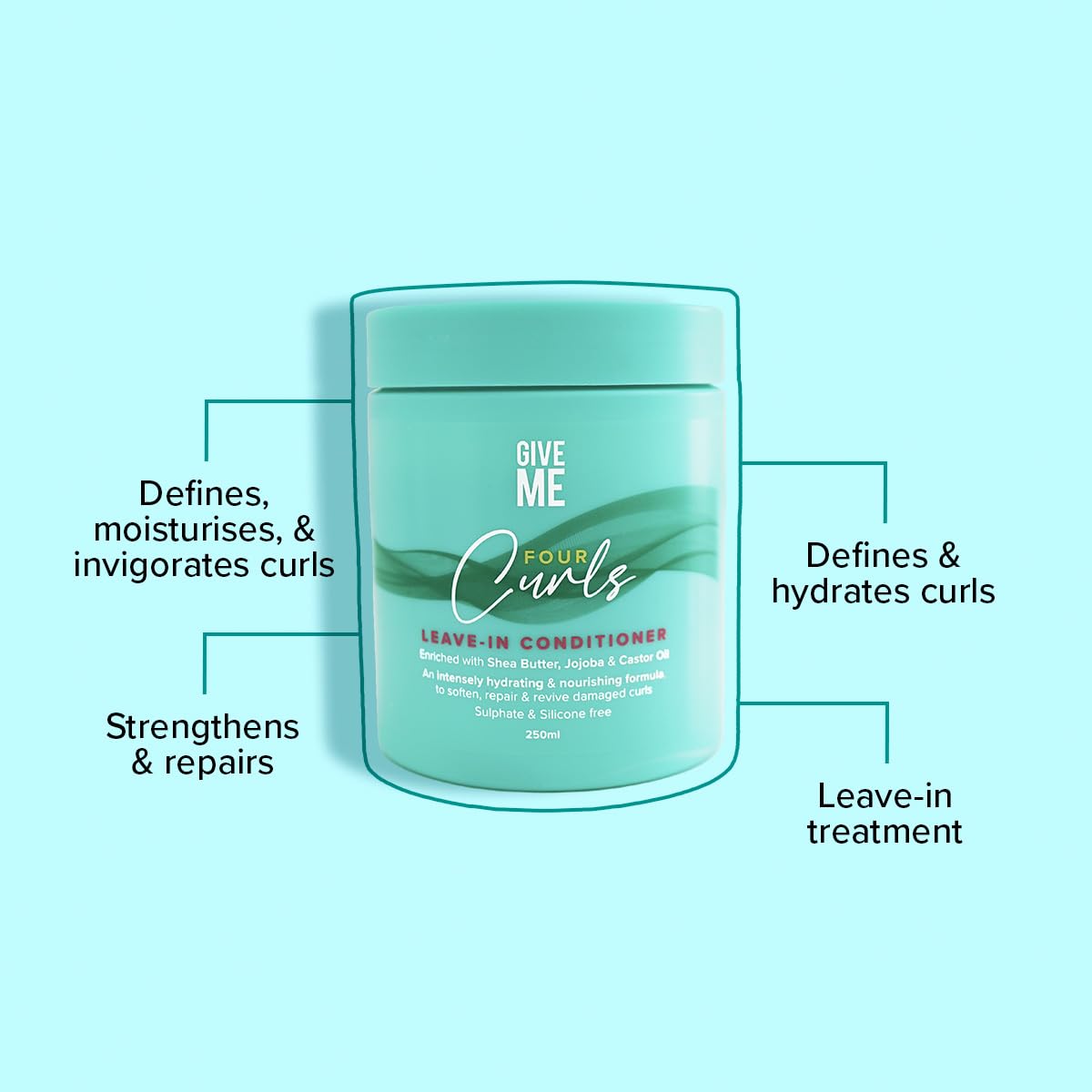 Give Me Cosmetics Curly Hair Leave-In Conditioner - Hydrates & Defines with Natural Oils for Daily Hair Care