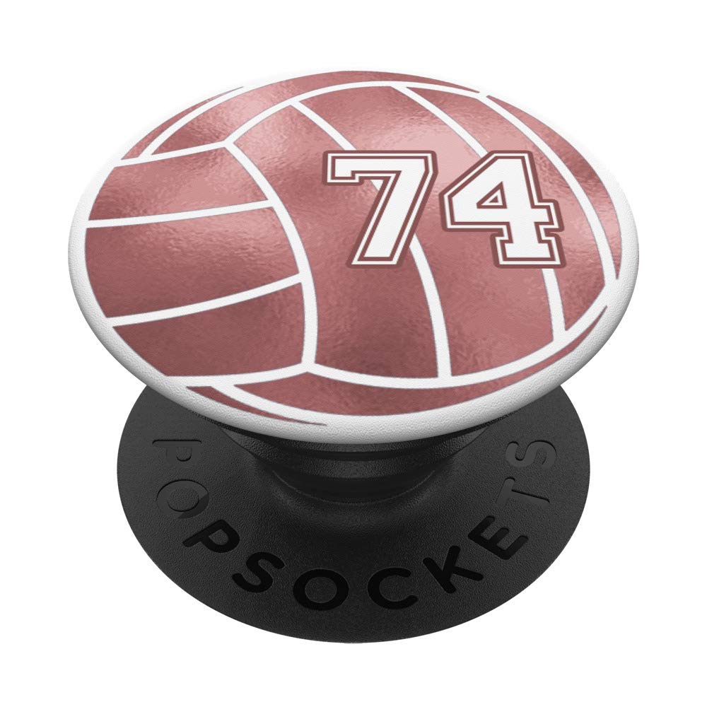 Rose Pink Volleyball Phone Grips - Volleyball Jersey #74 Design - Perfect Gift for Volleyball Players & Fans - Great for Games, Practice & Team Spirit Accessories