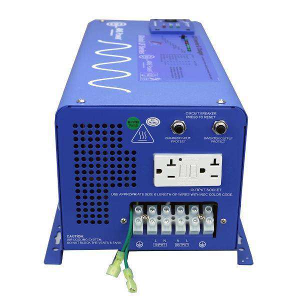 Aims Power PICOGLF20W24V120VR 2000W Pure Sine Wave Inverter Charger - 24V to 120V Power Converter for RVs, Boats & Off-Grid Solar Systems