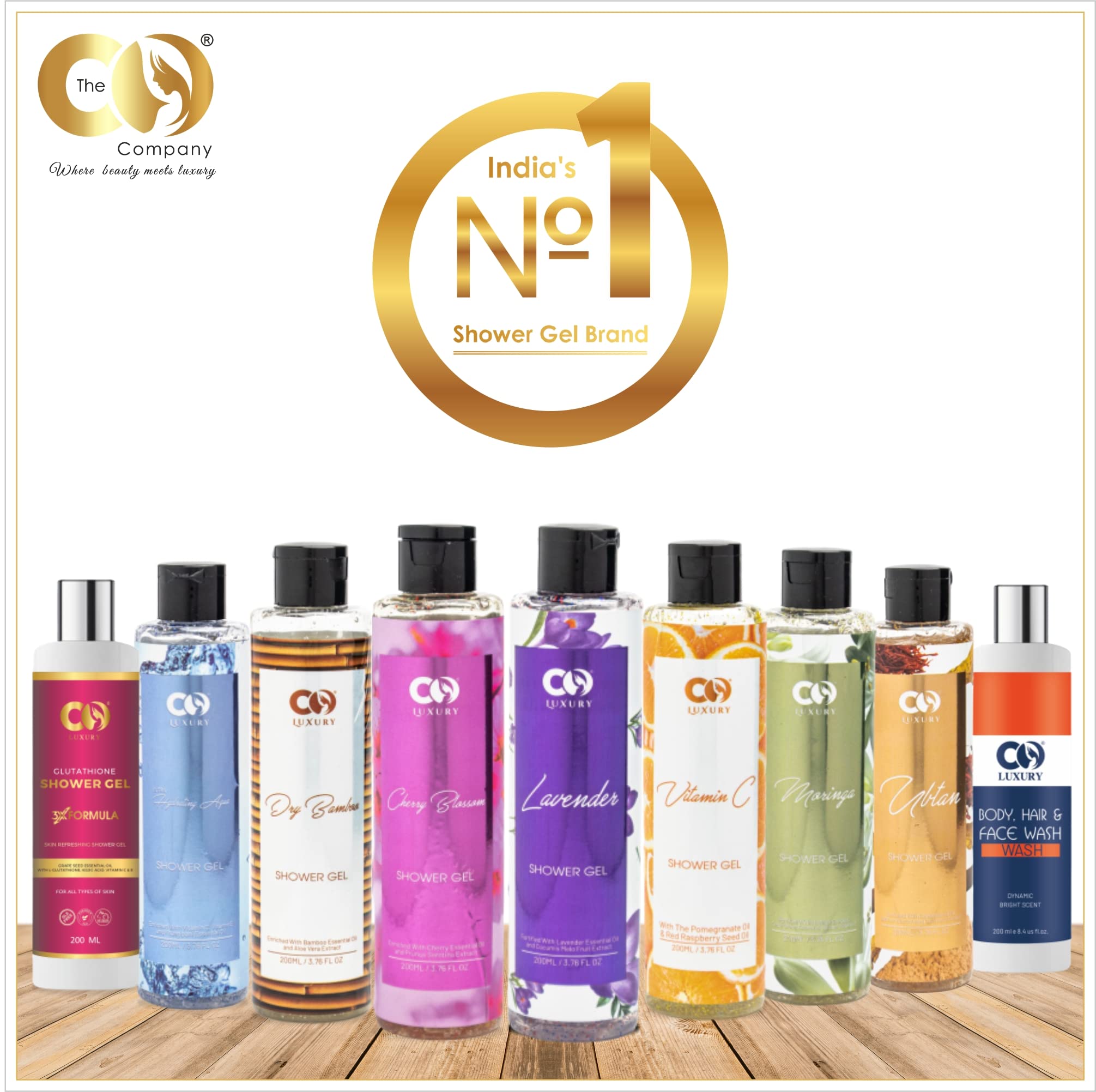 CO LUXURY All-in-One Shower Gel for Face, Hair & Body - Gentle Non-Drying Cleanser for Men & Women | SLS & Paraben Free with Nourishing Ingredients | Perfect for Travel, Gym & Daily Use, 200ml