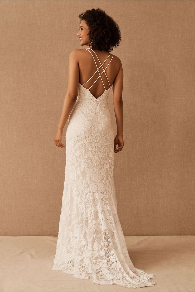 BHLDN Catherine Deane Robyn Gown - Elegant Lace Wedding Dress for Brides, Perfect for Beach & Garden Ceremonies