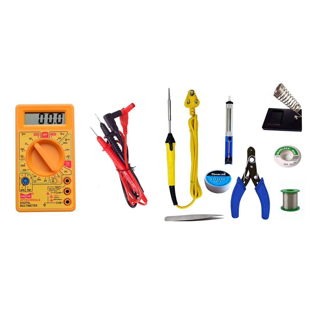 Digital Multimeter with LCD Display - Measures AC/DC Voltage & Current - Perfect for Home, Auto & Electronics Repair