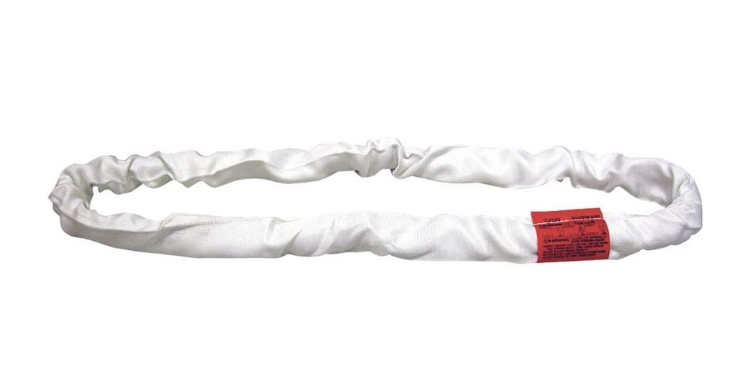 Liftall EN180X7 Tuflex Endless Round Sling - 7 Foot White Synthetic Lifting Sling for Rigging, Towing & Material Handling