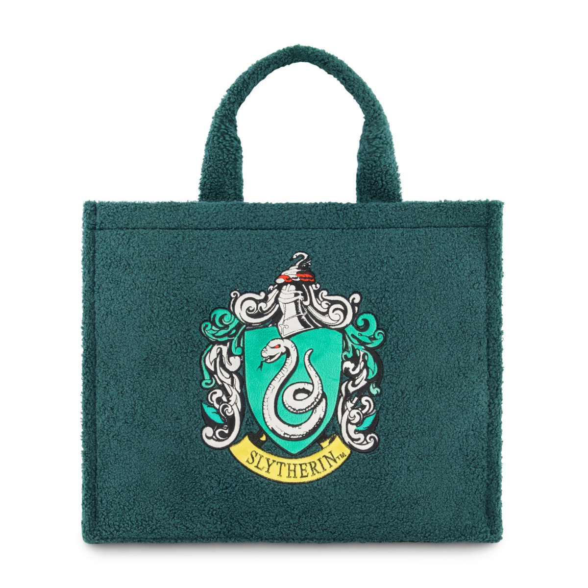 Harry Potter Slytherin House Crest Tote Bag with Adjustable Trolley Strap - Stylish Bookstore Shopping & Travel Accessory for Wizarding World Fans