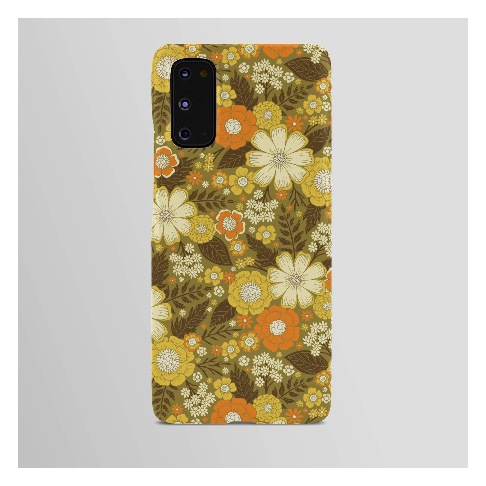 Vintage 1970s Floral Pattern Phone Case - Beth Norton Retro Design for Samsung Android Phones - Perfect for Boho Style & Hippie Fashion Lovers