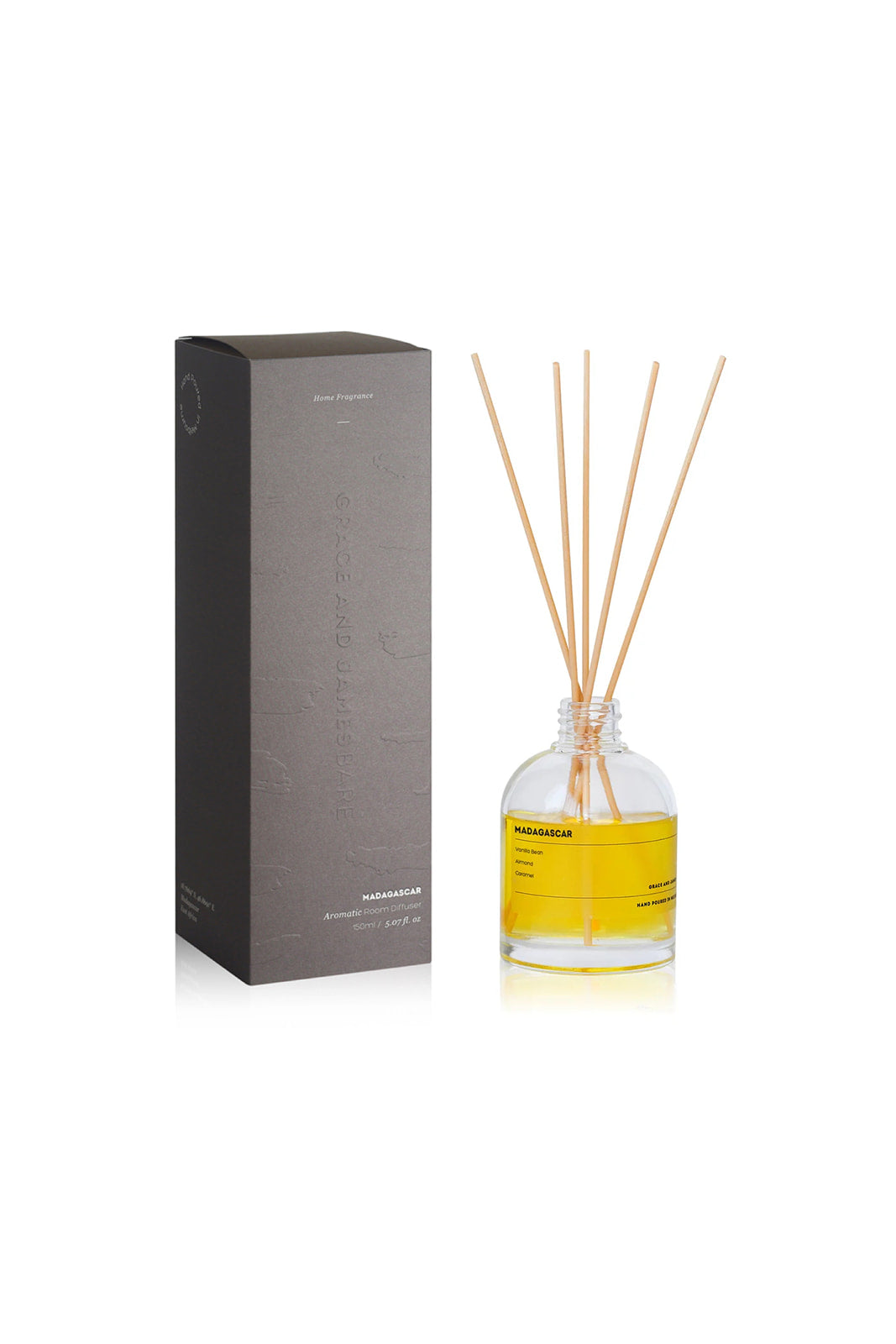 Premium Madagascar Reed Diffuser 150ml - Long-Lasting Aromatherapy Essential Oil for Home, Office & Spa - Relaxing Fragrance for Stress Relief & Mood Enhancement