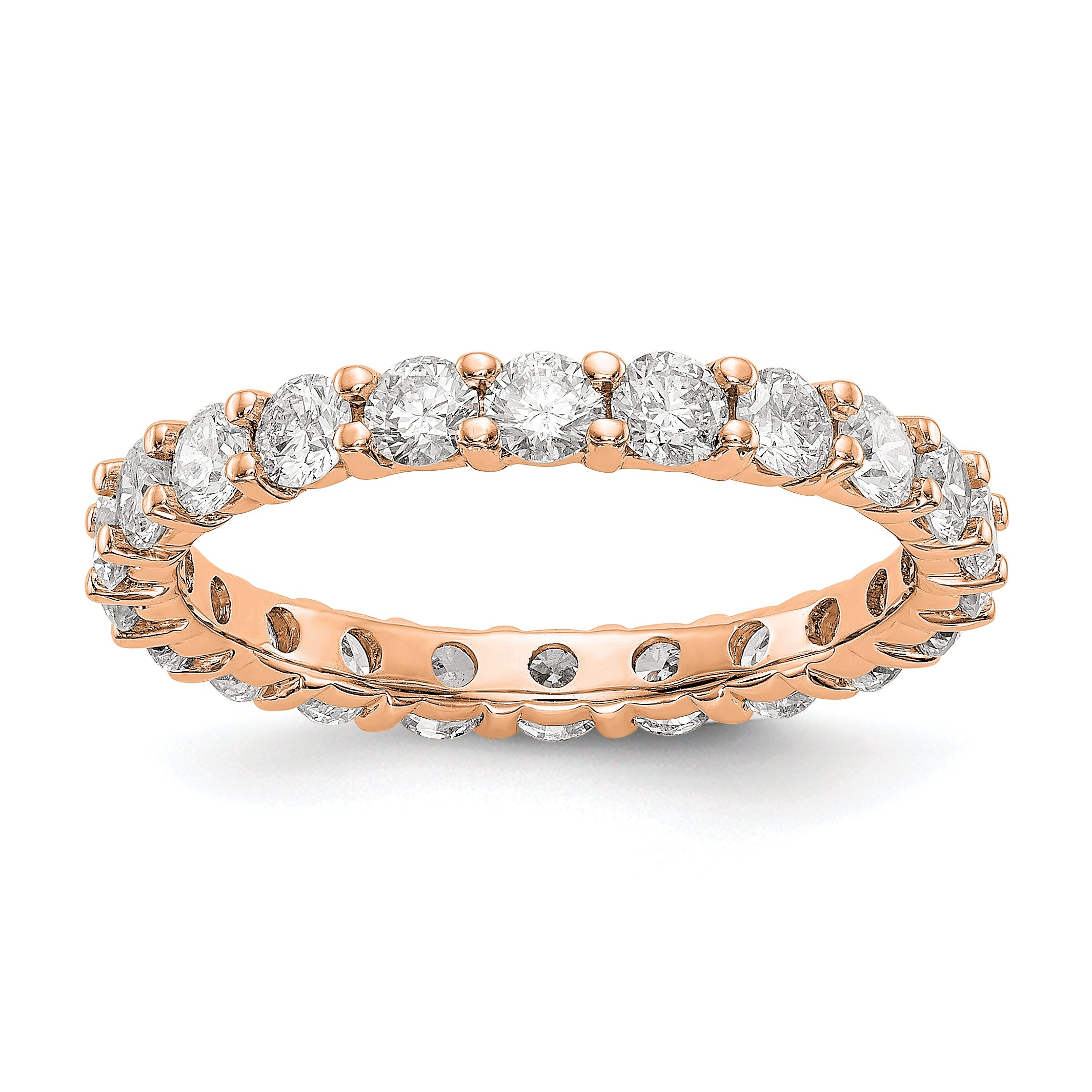 KIOKORI 2-Carats Diamond Eternity Wedding Band Ring in 14K Rose Gold - Sizes 4-9 | Perfect for Anniversaries, Engagements & Special Occasions - Roy Rose Jewelry