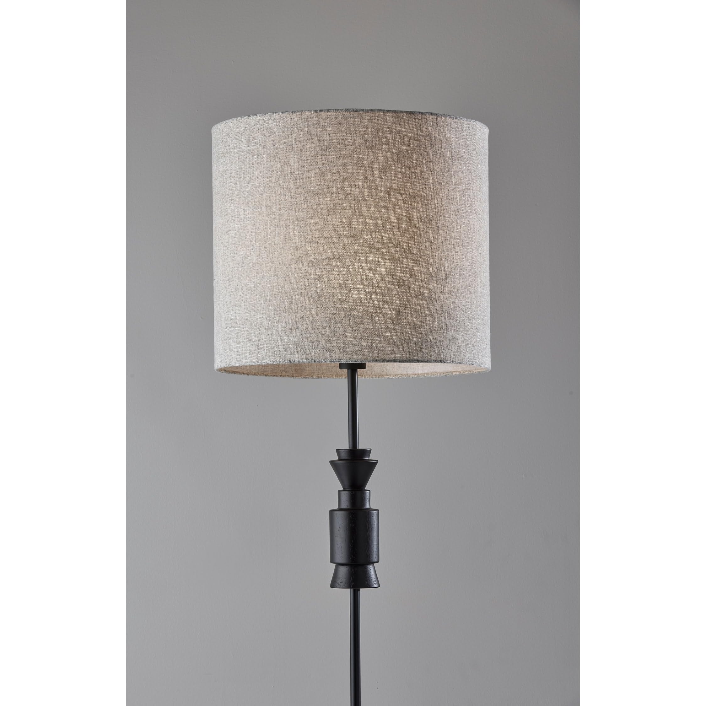Adesso Elton Modern Floor Lamp - Walnut Finish, Adjustable Height, Perfect for Living Room, Bedroom, or Office Lighting