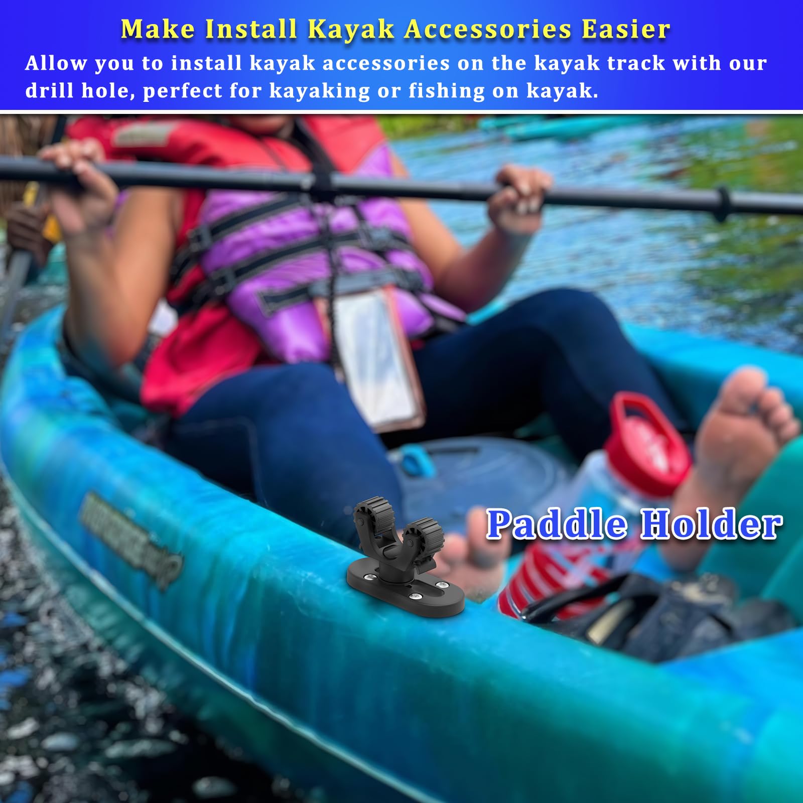 Premium Kayak Gear Track - Low Profile Kayak Rail Mounting System | Compatible with Fishing Rod Holders, Fish Finders, Cup Holders & Anchor Cleats | Perfect for Kayak Fishing & Water Sports Accessories